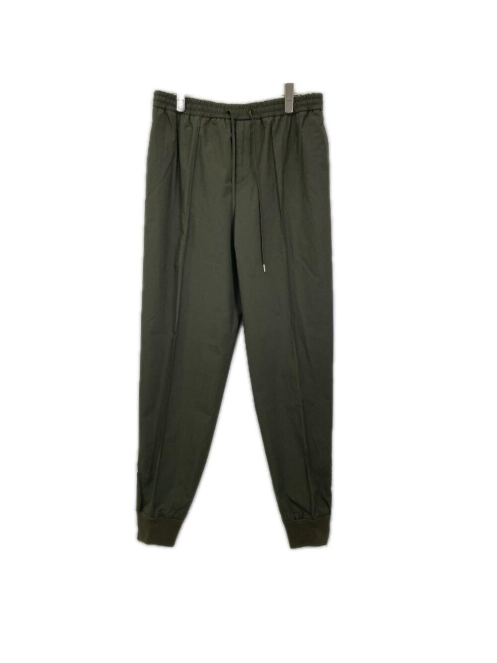 Hermes Khaki Easy Pleated Zip Slit Jogger Pants 40